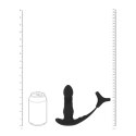 Vibrating and Thrusting Silicone Prostate Massager with Tri O Cockring - Black