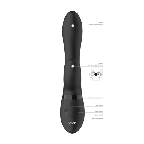 Kyra - Pulse Clitoral Rabbit - Black