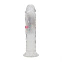 LED Vibrating Straight Cock - 15 cm - Transparent
