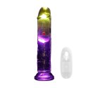 LED Vibrating Straight Cock - 18 cm - Transparent