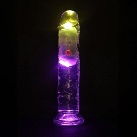 LED Vibrating Straight Cock - 18 cm - Transparent
