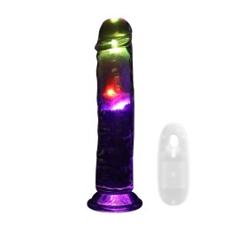 LED Vibrating Straight Cock - 20 cm - Transparent
