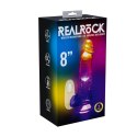 LED Vibrating Straight Cock with Balls - 20 cm - Transparent