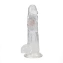 LED Vibrating Straight Cock with Balls - 20 cm - Transparent