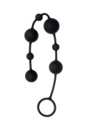 Anal beads Toyfa A-toys Coron, with balls, silicone, black, 35,9 cm