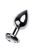 Anal plug Metal by TOYFA, metal, silver, with red crystal, 8 cm, O 3.4 cm