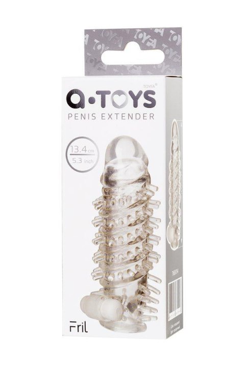 Sleeve TOYFA A-Toys Fril, with vibro bullet, TPR, transparent, 13,4 cm