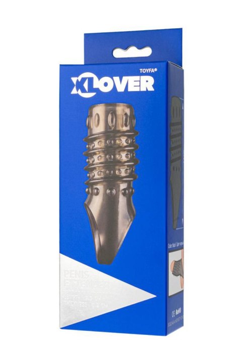 ToyFa XLover, Penis sleeve, for enlargement, TPE, transparent black, 10,5 cm