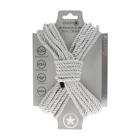 Polyester Bondage Rope - 32.8 ft / 10 m - Silver