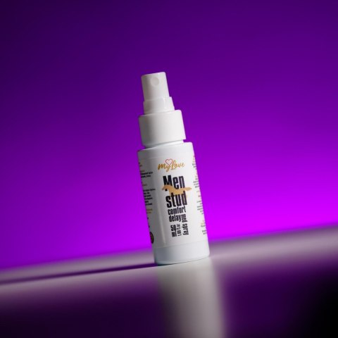 Spray pozwala wydłużyć czas zbliżenia i zachować pełną kontrolę nad intensywnymi doznaniami MyLove Men stud 50 ml.