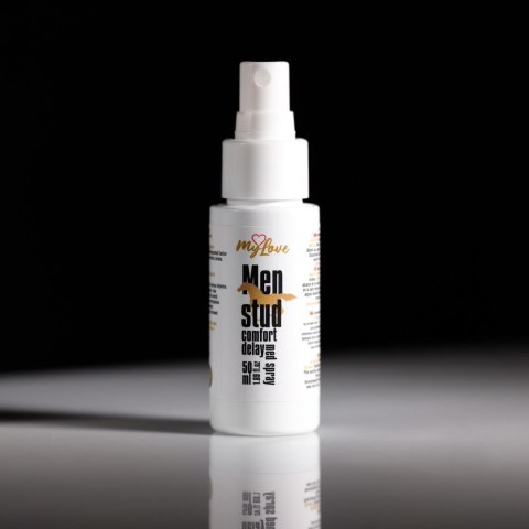 Spray pozwala wydłużyć czas zbliżenia i zachować pełną kontrolę nad intensywnymi doznaniami MyLove Men stud 50 ml.