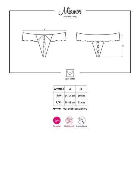 Bielizna- Miamor stringi otwarte czarne XXL