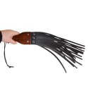 Prowler RED Leather and Wood Fringe Paddle