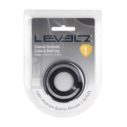 Classic Grooved Silicone Cock and Ball Ring - Black