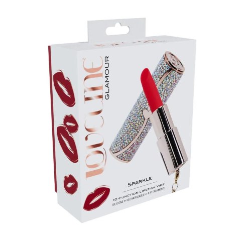 Sparkle - Lipstick Vibrator with 4 Attachments - Iridescent