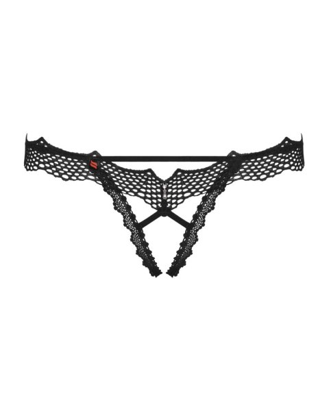 Bielizna-Bravelle stringi otwarte czarne S/M