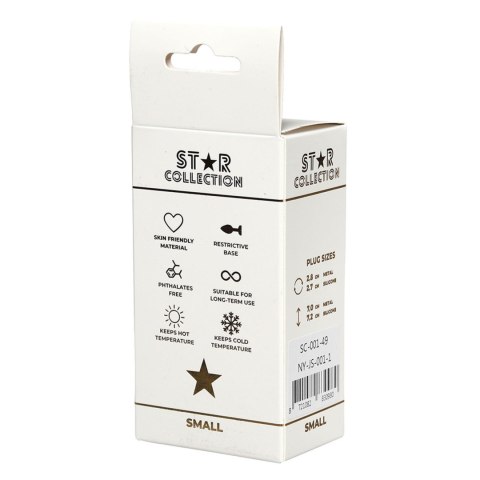 Star Collection - Silver Metal Anal Plug S - Purple Stone
