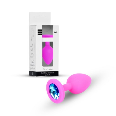 Plug-Jewellery Pink Silicon PLUG Small- Light Blue Diamond