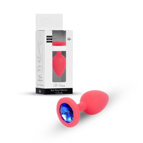 Plug-Jewellery Red Silicon PLUG Small- Blue Diamond