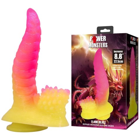Power Monsters Flamebeast - 22.5 cm Rippled Monster Silicone Dildo
