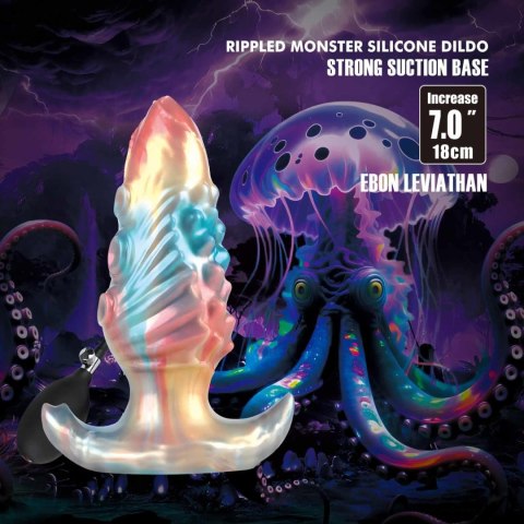 Power Monsters Ebon Leviathan - 18 cm Rippled Monster Silicone Dildo