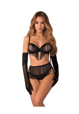 Rossay Black komplet 4-częściowy otwarty S/M