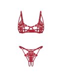 Luise Sublim Red komplet 2-częściowy otwarty S/M