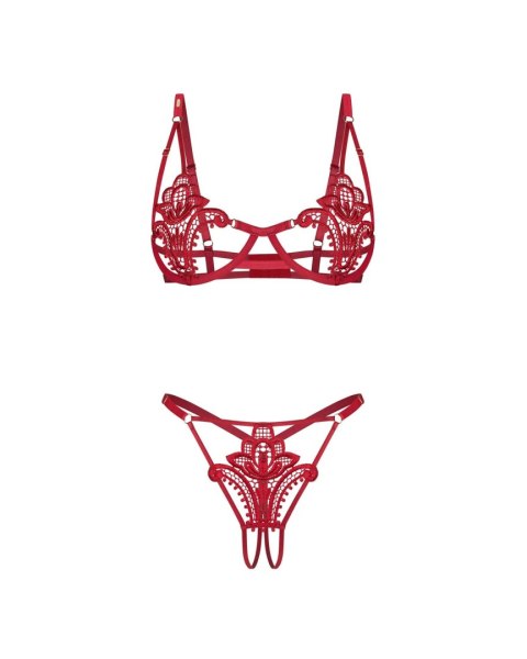 Luise Sublim Red komplet 2-częściowy otwarty S/M