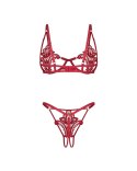 Luise Sublim Red komplet 2-częściowy otwarty S/M