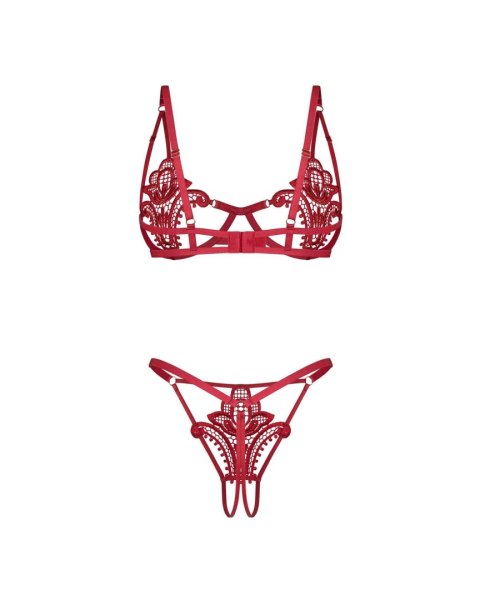 Luise Sublim Red komplet 2-częściowy otwarty S/M