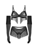 Rossay Black komplet 4-częściowy otwarty L/XL