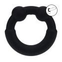 Metal and Silicone Cockring - Black