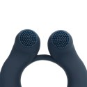 Vibrating Cockring with Clitoris Stimulation - Indigo Blue