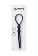 Lasso on the penis A-toys by TOYFA with two beads, silicone, black, 19.5 cm