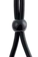 Lasso on the penis A-toys by TOYFA with two beads, silicone, black, 19.5 cm