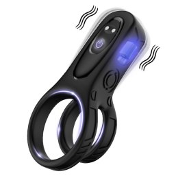Silikonwy pierścień wibrujący, zwiększający doznania-Mechao Black, 9 vibration functions