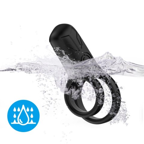 Silikonwy pierścień wibrujący, zwiększający doznania-Mechao Black, 9 vibration functions