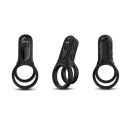 Silikonwy pierścień wibrujący, zwiększający doznania-Mechao Black, 9 vibration functions