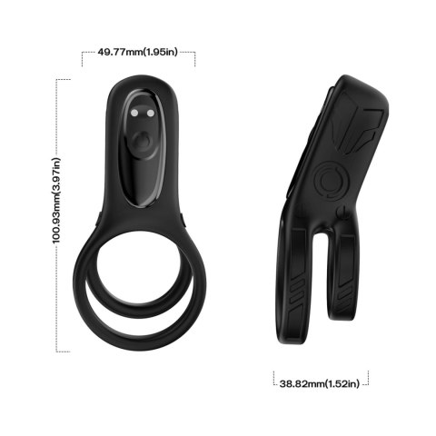 Silikonwy pierścień wibrujący, zwiększający doznania-Mechao Black, 9 vibration functions