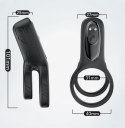 Silikonwy pierścień wibrujący, zwiększający doznania-Mechao Black, 9 vibration functions