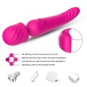 POdgrzewany, silikonowy, dwustronny wibrator.Mission pink