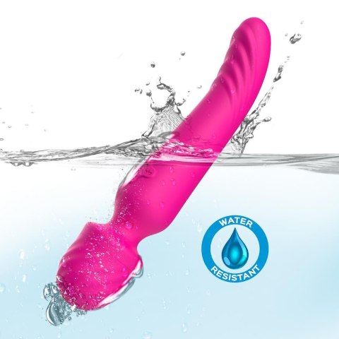POdgrzewany, silikonowy, dwustronny wibrator.Mission pink