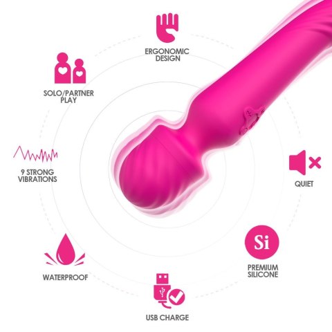 POdgrzewany, silikonowy, dwustronny wibrator.Mission pink