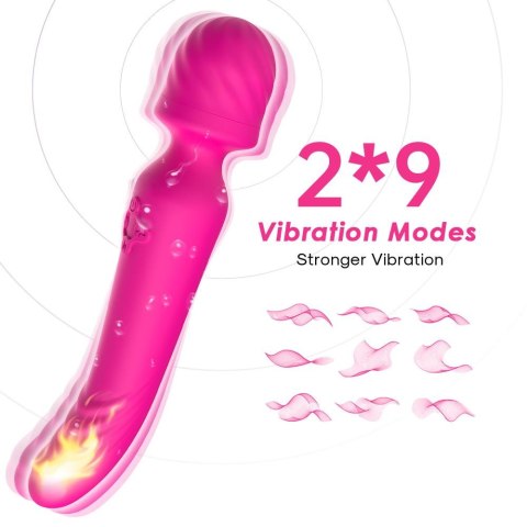 POdgrzewany, silikonowy, dwustronny wibrator.Mission pink