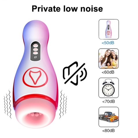 Masturbator posiada 7 potężnych funkcji ssania i wibracji - Vibrating Masturbation Cup , 7 Suction Power, 7 Vibration Setting