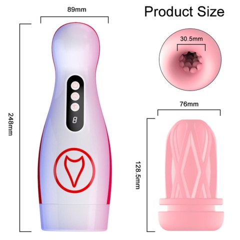 Masturbator posiada 7 potężnych funkcji ssania i wibracji - Vibrating Masturbation Cup , 7 Suction Power, 7 Vibration Setting