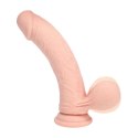 Dual Density Rechargeable Liquid Silicone Vibrator - Curved with Weighted Balls - 6" / 15 cm - Flesh