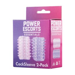 Power Escorts - BR339 - Textured Penis Sleeves - 2-Pack Pink Purple