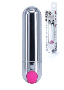 Wibrator mini-Strong Bullet Vibrator Silver/Pink USB 10 Function