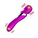 stymulator o podwójnym zastosowaniu.-Silicone Dual Massager USB 7+7 Function Purple